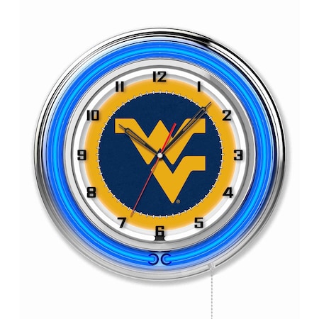 Holland Bar Stool Co West Virginia University Double Neon 19" Clock Clk19WestVA