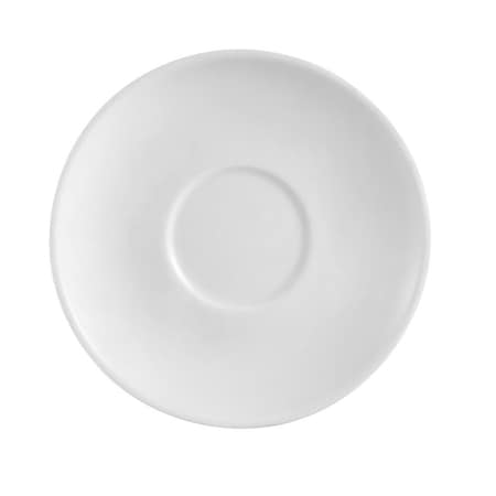 Cac Foodservice CAC China Clinton Rolled Edge 4-1/2-Inch Super White Porcelain Saucer, Box of 36, 36PK RCN-36
