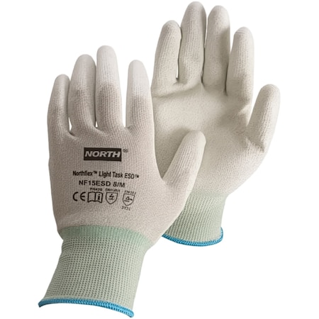 G-Tek Seamless Knit Anti-Static Glove with Sandy Polyurethane Coated Grip on Palms & Fingers, ESD NF15ESD/11XXL
