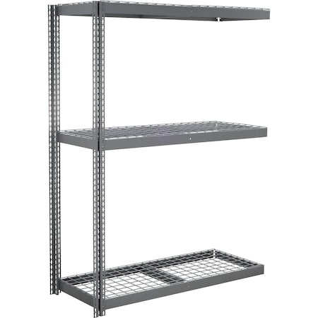Global Industrial 3 Shelf, Heavy Duty Boltless Shelving Add On, 60"W x 24"D x 72"H, Wire Deck B3164490