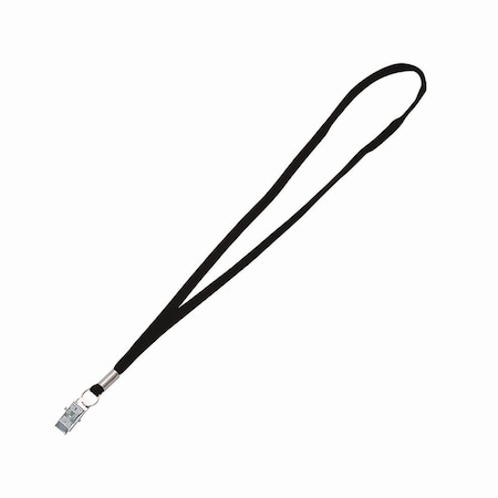 Advantus Metal Flat Clip Lanyard, 36in Long, Black, 100PK 97128