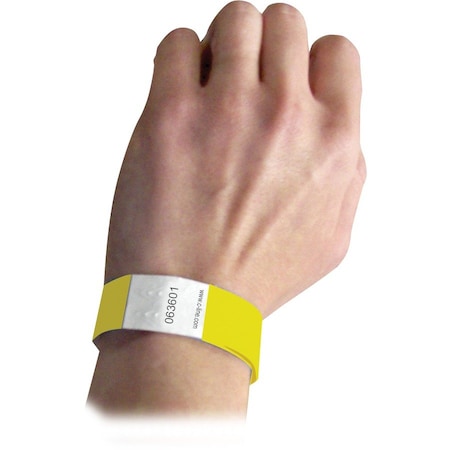 C-Line Products DuPont Tyvek Security Wristbands, Yellow, 100/PK 89106