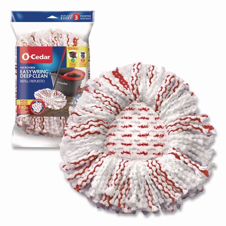 O-Cedar EZWring Deep Clean Refill, Patented Microfiber, Size for EZ Wring Mop Systems, Red/White, 4PK 170500CT