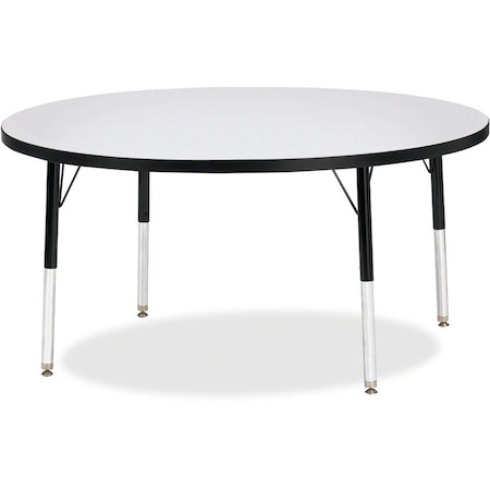 Jonti-Craft Berries Round Activity Table, 48 in. Diameter, E-height, Freckled Gray/Black/Black 6433JCE180