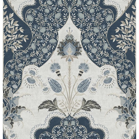 A-Street Prints Auden Dark Blue Floral Grandeur Wallpaper 4147-27392