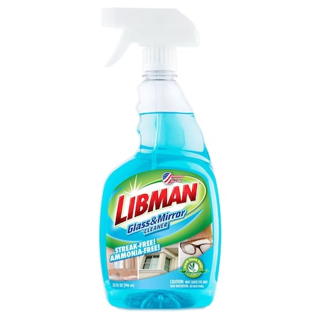 Libman Commercial Liquid Glass Cleaner, Trigger Spray Bottle, RTU 2068