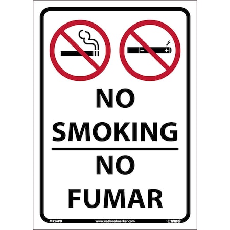 Nmc No Smoking Bilingual Sign, M956PB M956PB