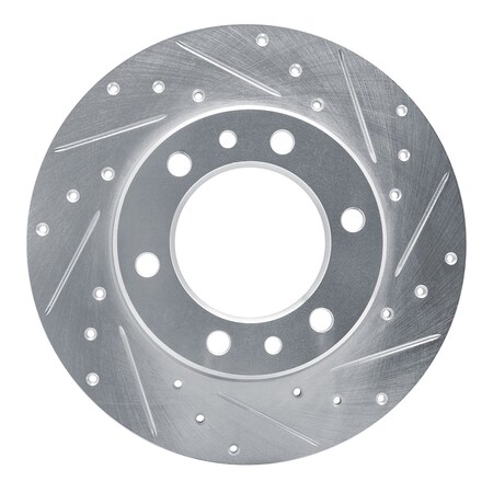 Dynamic Friction Co DFC Brake Rotor - Drilled and Slotted - Silver 631-76095R
