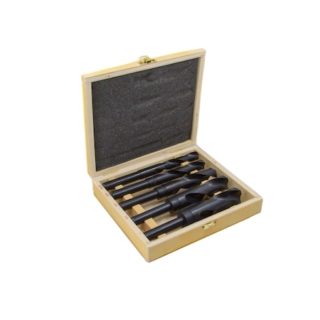 Drill America 5 Piece HSS Black Oxide Reduced Shank HSS Drill Bit Set, 9/16" - 1" DWDSWD