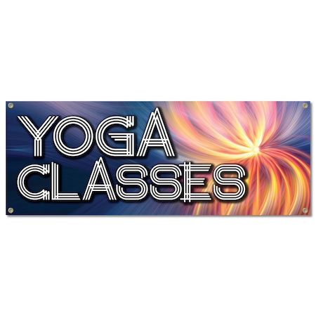 Signmission Yoga Classes, 18 Inch, Banner B-30441