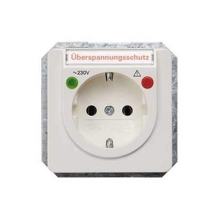 Siemens DELTA profil titanium white SCHUKO overvoltage protection function indicator 5UB1486