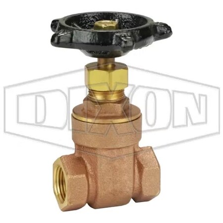 Dixon Gate Valve, 3/8 in, FNPT, Brass Body, Iron Hand wheel Actuator BGV38