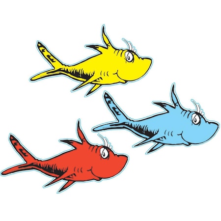 Tosafos Dr Seuss One Fish Two Fish Paper Cut Outs, 3PK TO1740449