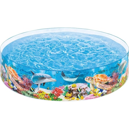 Intex 18'' D. x 8 Ft. Dia. Polyethylene Deep Blue Sea Snapset Pool 58472EP