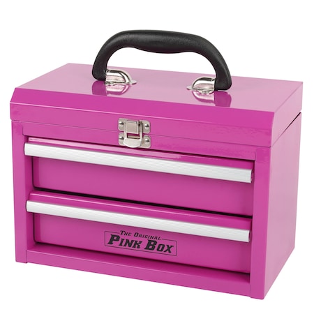 The Original Pink Box 11-Inch 2-Drawer Portable Mini Toolbox, Pink PB1102MB