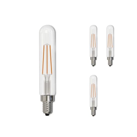 Bulbrite LED Filament 4.5w Dimmable T8 Bulb Candelabra (E12) Base - 3000K Soft White, 450 Lumens, 4PK 862782