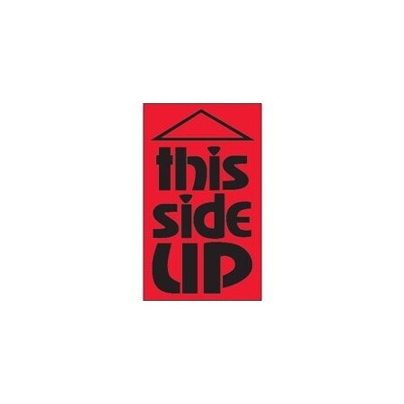 Bubblefast 3 x 5'' - ''This Side Up'' Fluorescent Red Labels BFDL1078