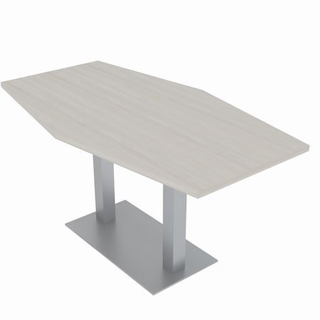 Skutchi Designs Hexagon Conference Table With Power Unit, 36 in W, 72 in L, Ivory HAR-HEX.IR-36X72-DOU-K458-NA