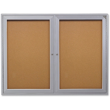 Ghent Enclosed Cork Bulletin Board 36x48", 2 Door PA23648K