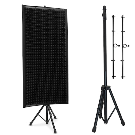 Pyle Pyle PSiP24 Acoustic Isolation Absorber Shield Sound Wall Panel with Adjustable Stand, Charcoal Gray PSIP24