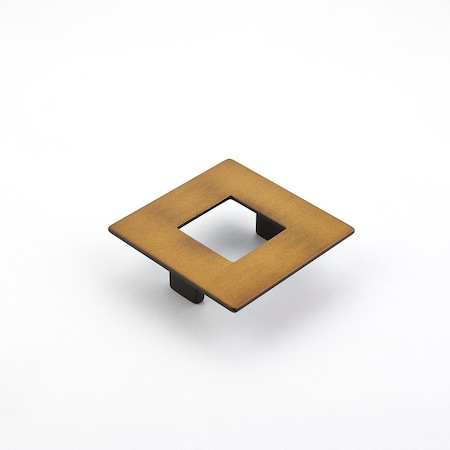 Schaub 64mm Center to Center Square Finestrino Cabinet Pull Burnished Bronze Finish 443-BRBZ