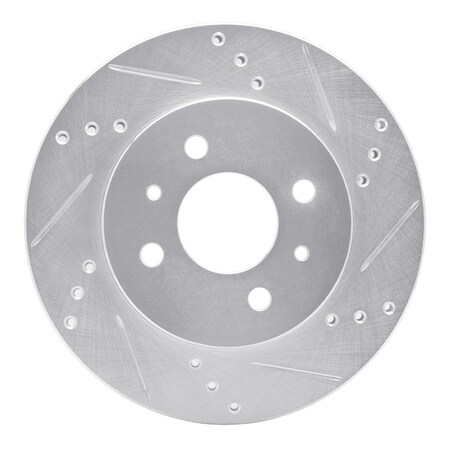 Dynamic Friction Co DFC Brake Rotor - Drilled and Slotted - Silver 631-53001R