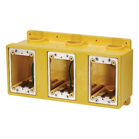 Leviton Electrical Box, 109.1 cu in, 1, PVC, Rectangular Shape FDBX3-YL