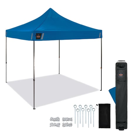 Ergodyne Single Blue Heavy Duty Pop-Up Tent - 10ft x 10ft 6002