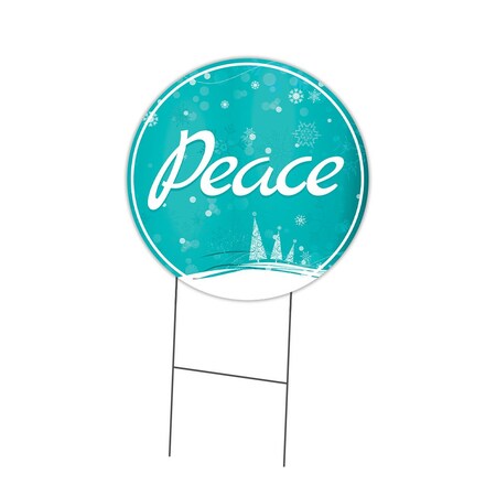 Signmission Peace Double Sided Corrugated Plastic Circle Yard Sign C-24-CIR-DS-WS- Peace 2