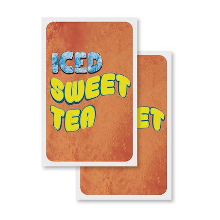 Signmission Iced Sweet Tea, Vinyl Decals Only 24 Inch x 36 Inch, Vinyl Decal, 2PK DSB-2436-2PACK-30397