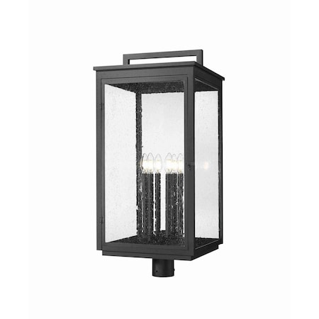 Z-Lite Hartwell 6-Light Outdoor Post Mount Fixture, 15 in W x 32.75 H, Sand Black 5019PHXXLR-BK