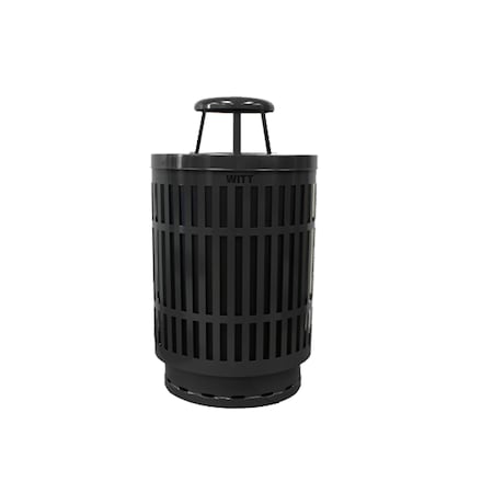 Witt Industries Black Outdoor Receptacle with Laser Design with Rain Cap MAS40P-RC-BK