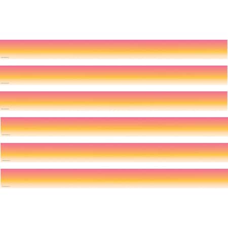 Teacher Created Resources Pink and Orange Color Wash Straight Border Trim, 35 Feet Per Pack, 6PK TCR3933