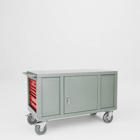 Pucel Mobile Maintenance Center Bench, 60 in W x 38 1/2 in H x 28 1/2 in D, Light Blue MTC-60S-SPT