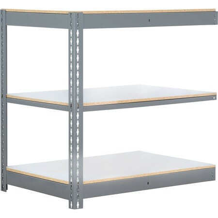 Global Industrial 3 Shelf, Commercial Duty Boltless Shelving Add On, 48"Wx24"Dx36"H, Laminate Deck B3165817