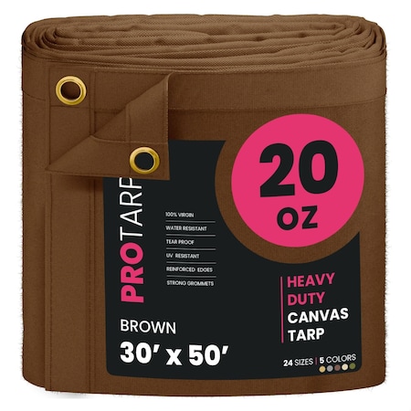 Protarp 30 ft. x 50 ft., 20 Oz, Brown, Polyester PT-402-30X50
