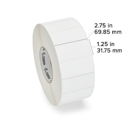 Zebra Zebra Thermal Transfer Label, Polyester, 2.75" x 1.25", Z-Ultimate 3000T, 4270 labels/Roll, 4PK 10011701