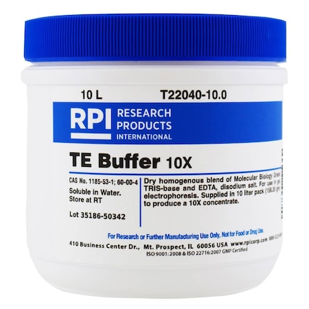 Rpi TE Buffer, 10X Powder, 158.35 Grams of Powder, Makes 10 Liters of Solution T22040-10.0