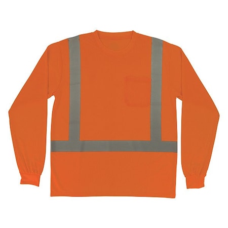 Ergodyne Hi-Vis Shirt, XL, Orange, Long Sleeve 21915