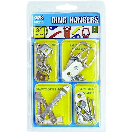 Hillman Picture Hanger Kit, Steel, Zinc 59242