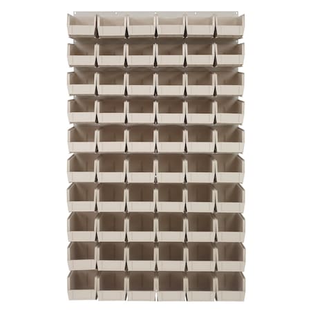 Quantum Storage Systems 36X61 HC LOUVERED PANEL W/60 BINS IVORY QLP-3661HC-230-60IV