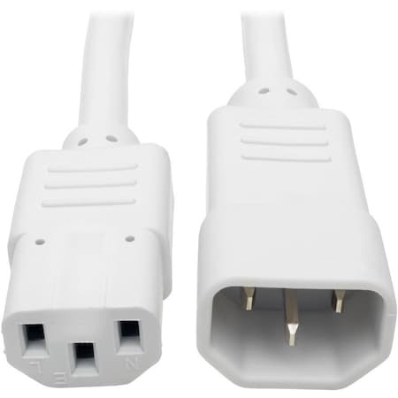 Tripp Lite Computer Power Extension Cord 10A 18AWG C14 to C13 White 2FT 2ft P004-002-AWH