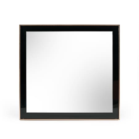 Homeroots 39" Rose Gold and Black Wood and Metal Framed Accent Mirror 510891