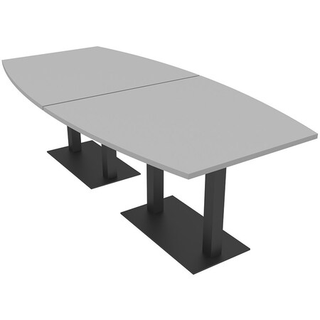 Skutchi Designs Boat Conference Table With Power Unit, 48 in W, 96 in L, Grey HAR-BOT-48x96-DOU.BK-U779-NA