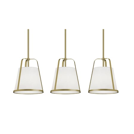 Afx Lizzette 3-Light Linear Pendant, 60W, Light Brass LIZP10MBLBLNR3