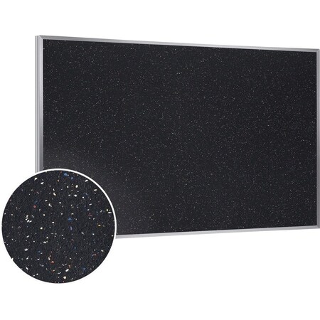 Ghent 4' x 6' Bulletin Board - Confetti Recycled Rubber Surface - Silver ATR46-CF