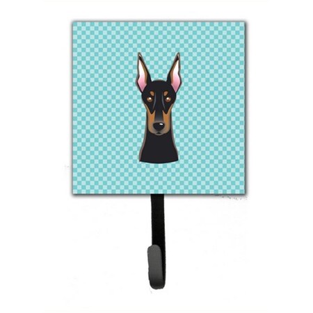 Carolines Treasures Checkerboard Blue Doberman Leash and Key Holder BB1183SH4