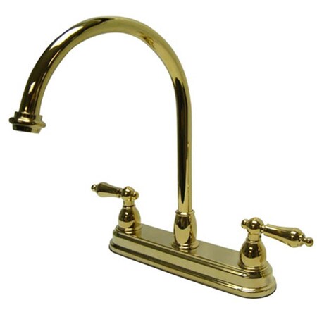 Blueprints 8 Inch Center Kitchen Faucet Without Sprayer - Polished Brass Finish BL3018940