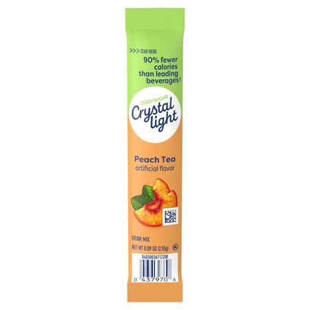 Crystal Light Peach Drink Mix Kosher .09 oz., PK120 10043000007973