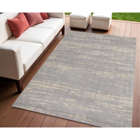 Homeroots 4' X 6' Gray And Beige Abstract Indoor Outdoor Area Rug 545516